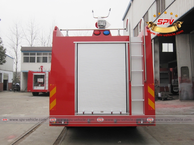 Back view of Fire fighting truck Dongfeng